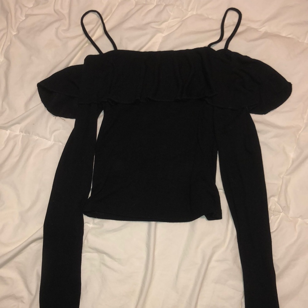 Black off shoulder top